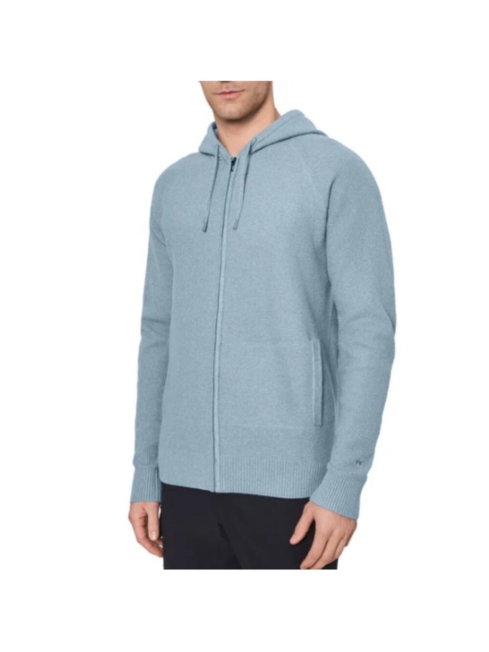 Modern ambitionMen's Light Blue Zip-Up Hoodie Sweater